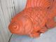 Awesome Old Vintage Garden Statue Koi Gold Fish Plaster Rare Find Great Look Garden photo 4