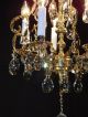 Antique French 5 Arm 5 Lite Darlingest Brass Lead Cut Crystal Chandelier Chandeliers, Fixtures, Sconces photo 10