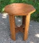 Antique Arts Crafts Mission Oak Plant Fern Stand Lamp Side Accent Table Hexagon 1900-1950 photo 2