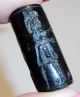 Near Eastern Ancient Mesopotamian Period Cylinder Seal Black Serpentine 34mm Near Eastern photo 2