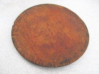 Old Antique Primitive Wooden Bowl Round Plate photo