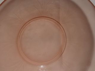 Large Frosted Decorative Deco Pink/peach Glass Bowl photo