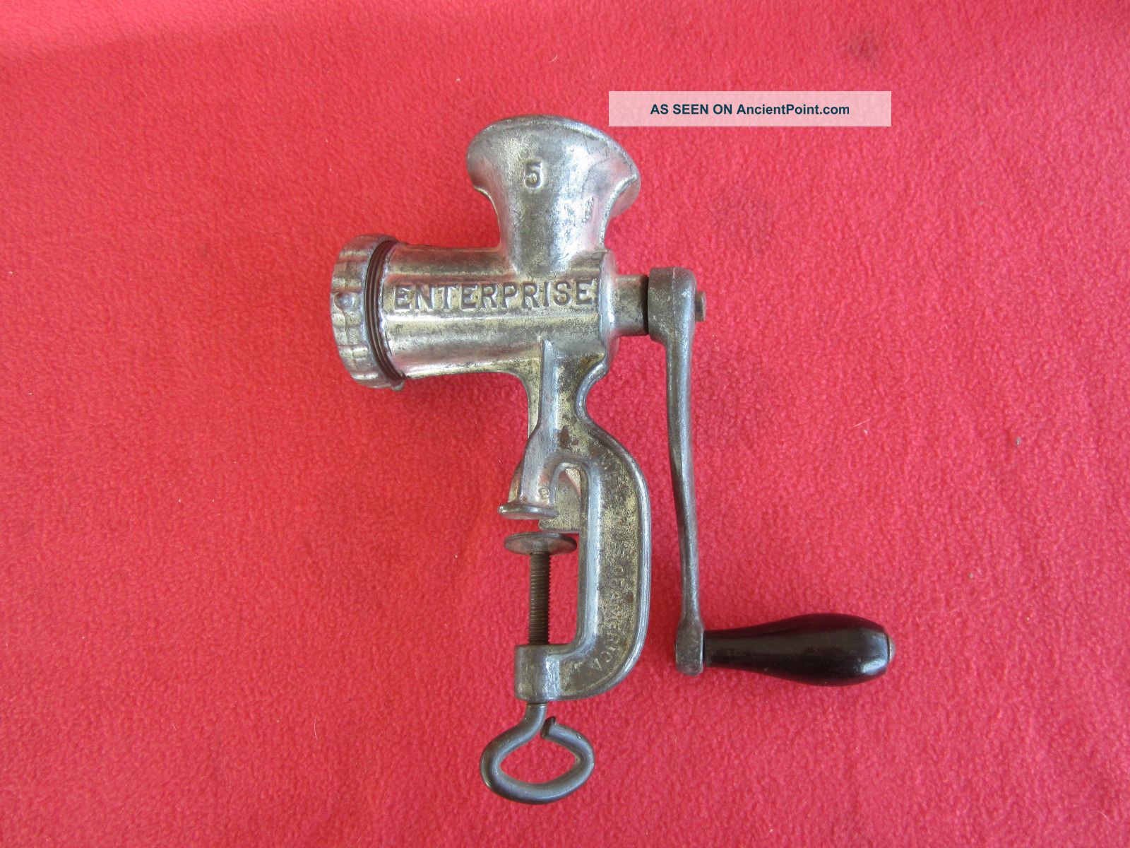 Antique Enterprise No.  5 Tinned Cast Iron Hand Crank Meat Grinder Food Chopper Meat Grinders photo