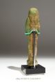 Authentic Egyptian Ushabti Amulet Green Glazed Faience Mummy Figure 11cm 4½ In. Egyptian photo 4