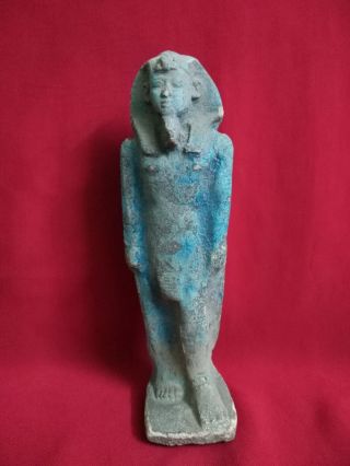 Ancient Egyptian Blue Ushabti Of King Tutankhamun (1332–1323 Bc) photo