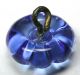 Antique Charmstring Glass Button Blue Flower Mold - 1/2 
