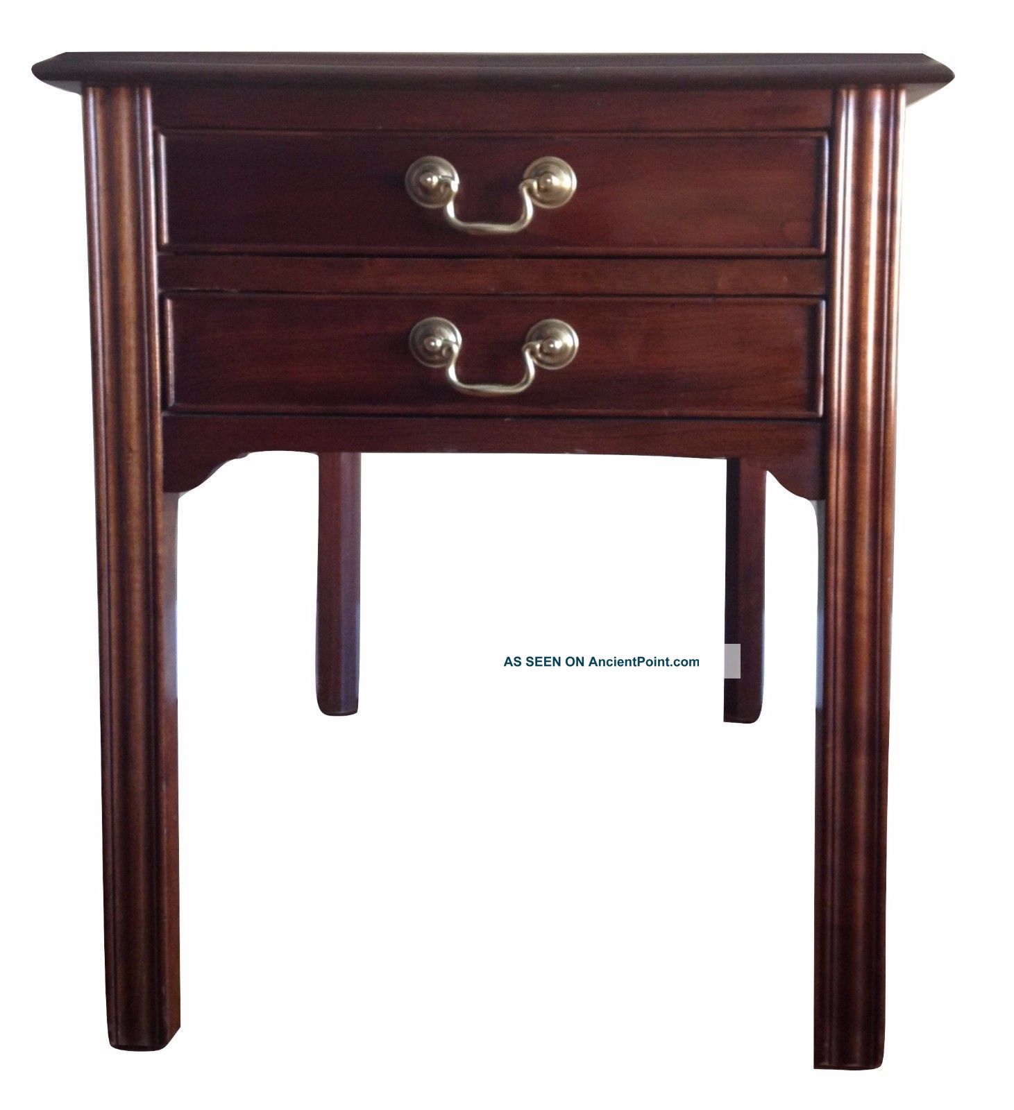 Leopold Stickely Mahogany 2 Drawer Side Table End Table Antique Post-1950 photo