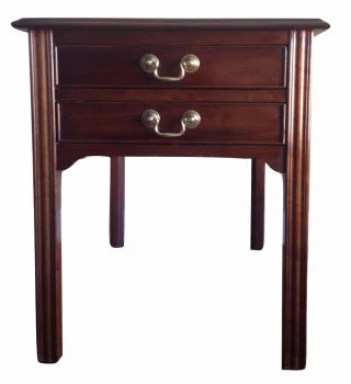 Leopold Stickely Mahogany 2 Drawer Side Table End Table Antique photo