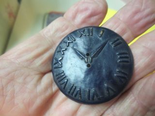 Wonderful Victorian Antique Large Button With A Clock Face Unusual And Rare photo
