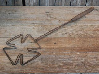 Antique Primitive Wire Hand Held Hearth Bread Toaster Tool photo