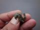 Ancient Roman Bronze Brooch Displayed Wild Rabbit Still Silvered And Niello Inla Roman photo 2