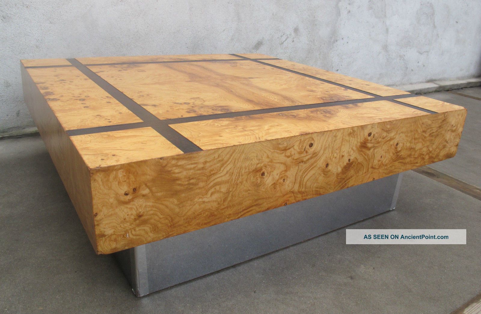Milo Baughman Burl Wood Square Coffee Table Mid Century Modern Thayer Coggin Post-1950 photo