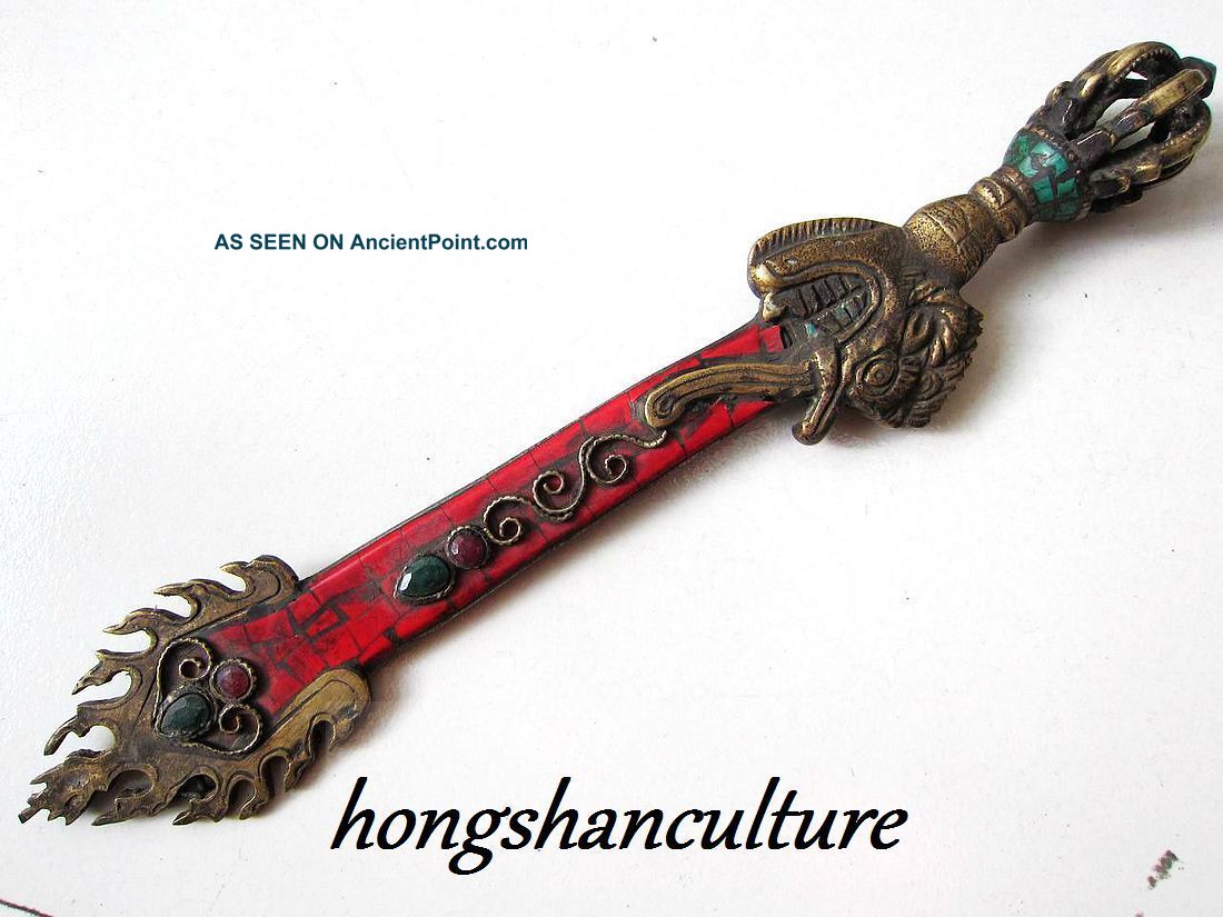 China ' S Tibetan Buddhism Taoism Multiplier Cloisonne Copper Exorcism 29 Cmner Amulets photo