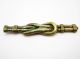 Antique African Ghana Ashanti Akan Brass Gold Weight,  Knotted Staff Form Other African Antiques photo 6