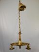 Antique Art Nouveau Era Gold Flower Repousse Old Victorian Hanging Chandelier Chandeliers, Fixtures, Sconces photo 1