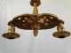 Antique Art Nouveau Era Gold Flower Repousse Old Victorian Hanging Chandelier Chandeliers, Fixtures, Sconces photo 2