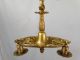 Antique Art Nouveau Era Gold Flower Repousse Old Victorian Hanging Chandelier Chandeliers, Fixtures, Sconces photo 3
