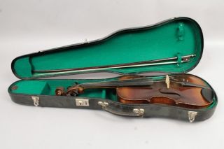 Estate Found Antique C1900 German Full - Size Violin Signed Hopf Model I & Bow photo