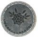 Antique Rare Black Glass Lacy Design Button Encased In Steel Frame 1 1/4 
