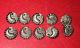 11 Antique Victorian Matching Silver Lustre Black Glass Buttons Buttons photo 1