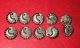 11 Antique Victorian Matching Silver Lustre Black Glass Buttons Buttons photo 1