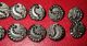 11 Antique Victorian Matching Silver Lustre Black Glass Buttons Buttons photo 2