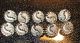 11 Antique Victorian Matching Silver Lustre Black Glass Buttons Buttons photo 3