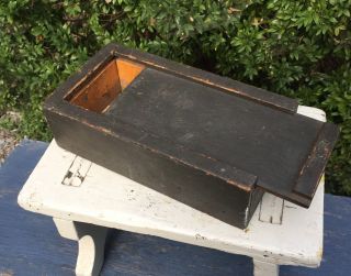 Antique Slide Lid Candle Box Or Document Box. photo