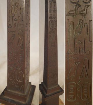 French Grand Tour Bronze Marble Model Sculpture Egypt Hieroglyphics Obelisk photo