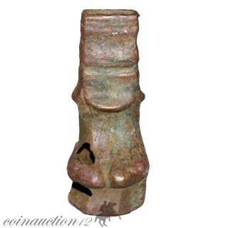 Rare Roman Bronze Dagger Handle,  Animal Leg photo