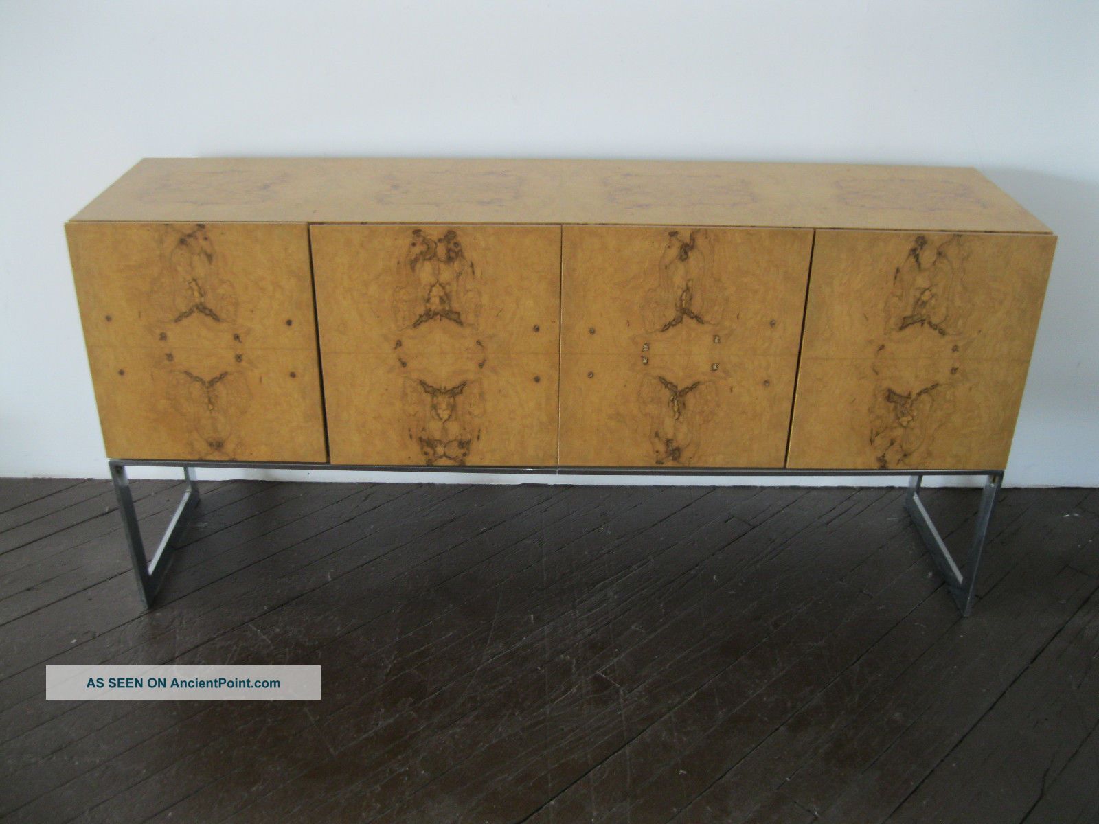 Milo Baughman Sideboard Thayer Coggin Olive Burl Chrome Credenza Buffet Eames Mid-Century Modernism photo