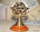 Antique Brass Armillary Sphere Globe Vintage Numeral Zodiac Sign Brass Sundial Sextants photo 2
