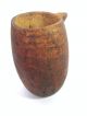 Antique African Wood Vessel W/ Spout & Leather Handle Unknown Tribe 18 Other African Antiques photo 1