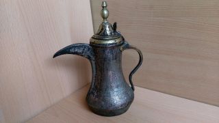 32 Old Antique Islamic Saudi Dallah Arabic Pot Jug Jar Copper Or Brass Signed photo