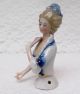 Vintage Victorian Lady With Fan Porcelain Pin Cushion Half Doll C 1900 - 1940 Pin Cushions photo 2