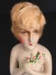 Antique Art Deco Chalkware Half Doll 1925 Blonde Mohair Roses Paris Apt Ar1104 Pin Cushions photo 7