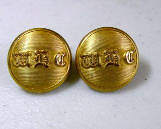 Circa 1890 Worcestershire Hunt Club 23mm Gilt Coat Buttons Firmin photo