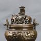 Chinese Brass Hand Carved Fu Dogs & Lions Lid Incense Burner W Qianlong Mark Incense Burners photo 1