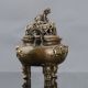 Chinese Brass Hand Carved Fu Dogs & Lions Lid Incense Burner W Qianlong Mark Incense Burners photo 3