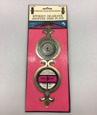 Vintage Kwikset Deadlock Adapter Trimplate Fleur De Lis Trim Plate Escutcheon photo