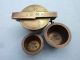 Antique/vintage Brass Troy Oz Apothecary Gold Jewellers Bucket Cup Case Weights Other Antique Science Equip photo 2