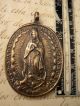 Antique Spanish Colonial O.  L.  Of Guadalupe & St.  Michael Archangel 1682 Medal Roman photo 1