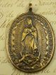 Antique Spanish Colonial O.  L.  Of Guadalupe & St.  Michael Archangel 1682 Medal Roman photo 4
