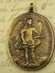Antique Spanish Colonial O.  L.  Of Guadalupe & St.  Michael Archangel 1682 Medal Roman photo 5