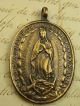 Antique Spanish Colonial O.  L.  Of Guadalupe & St.  Michael Archangel 1682 Medal Roman photo 8