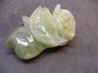 Vintage Chinese Green Jade Carved Green Jade Sculpture Early Jade Carving photo