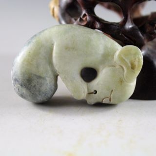 Antique Chinese Hand Carved Beast Hongshan Culture Jade Pendant A4686 photo