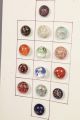 Antique 19c & Early 20c Group 14 Paperweight Art Glass Buttons Incl Gold Buttons photo 2