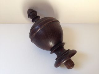Antique French Large Turned Wood Newel Post Finial Bed Banister Furniture photo