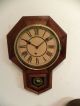 Antique American Waterbury Time Only Drop Octagon Fine Wall Clock,  Running Clocks photo 9